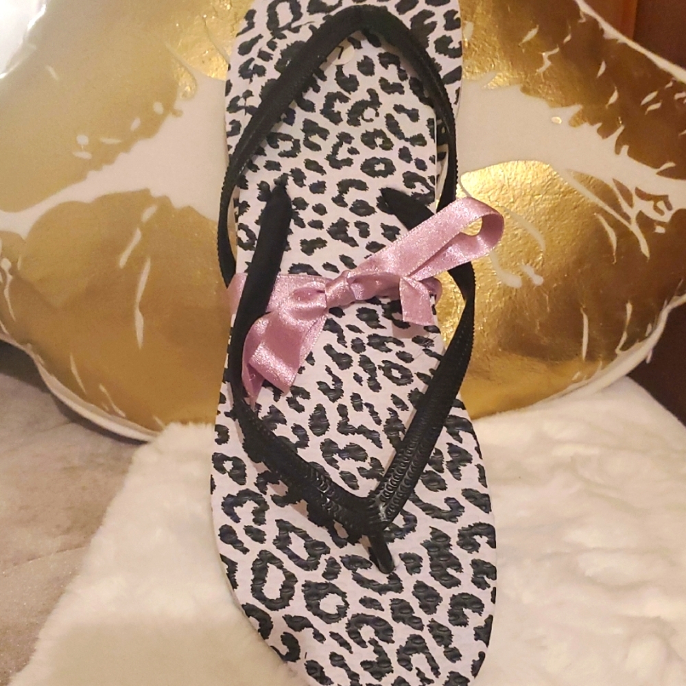 Pink and Black Animal Print Sandals